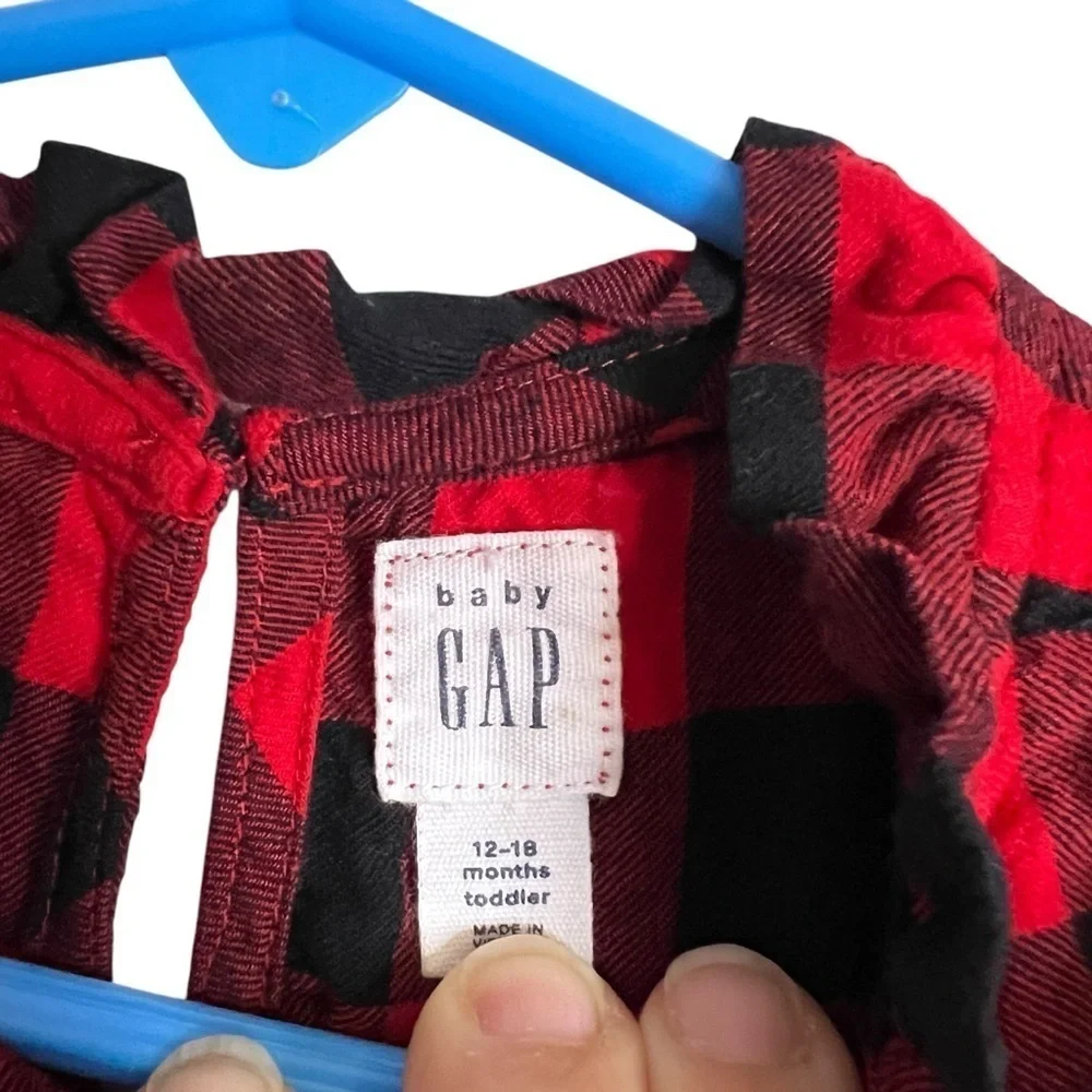 Baby Gap buffalo plaid checkered shirt 12–18 months baby